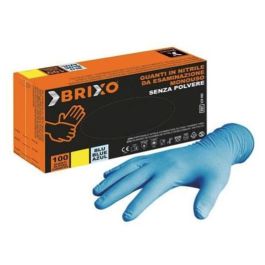 GUANTI MONOUSO NITRILE COL. BLU SENZA POLVERE BRIXO TG M 100 PZ 